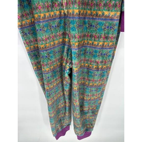 Natural Life Pajamas One Piece Fleece Union Suit Womens Sz Large XL Purple Boho - Picture 4 of 12